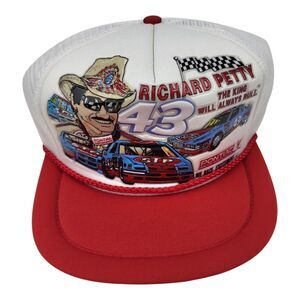 Vtg Richard Petty 43 Trucker Hat Cap Kanditops STP Pontiac Rope Snapback 80s NOS